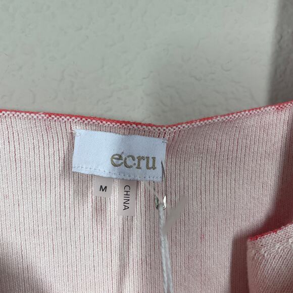 Ecru Size Medium Printed Square Neck Tank Top Red Washed Scarlet Cotton Rib - Picture 8 of 9